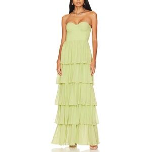 NWT Revolve Lovers + Friends Hattie Strapless Sweetheart Tiered Gown Small